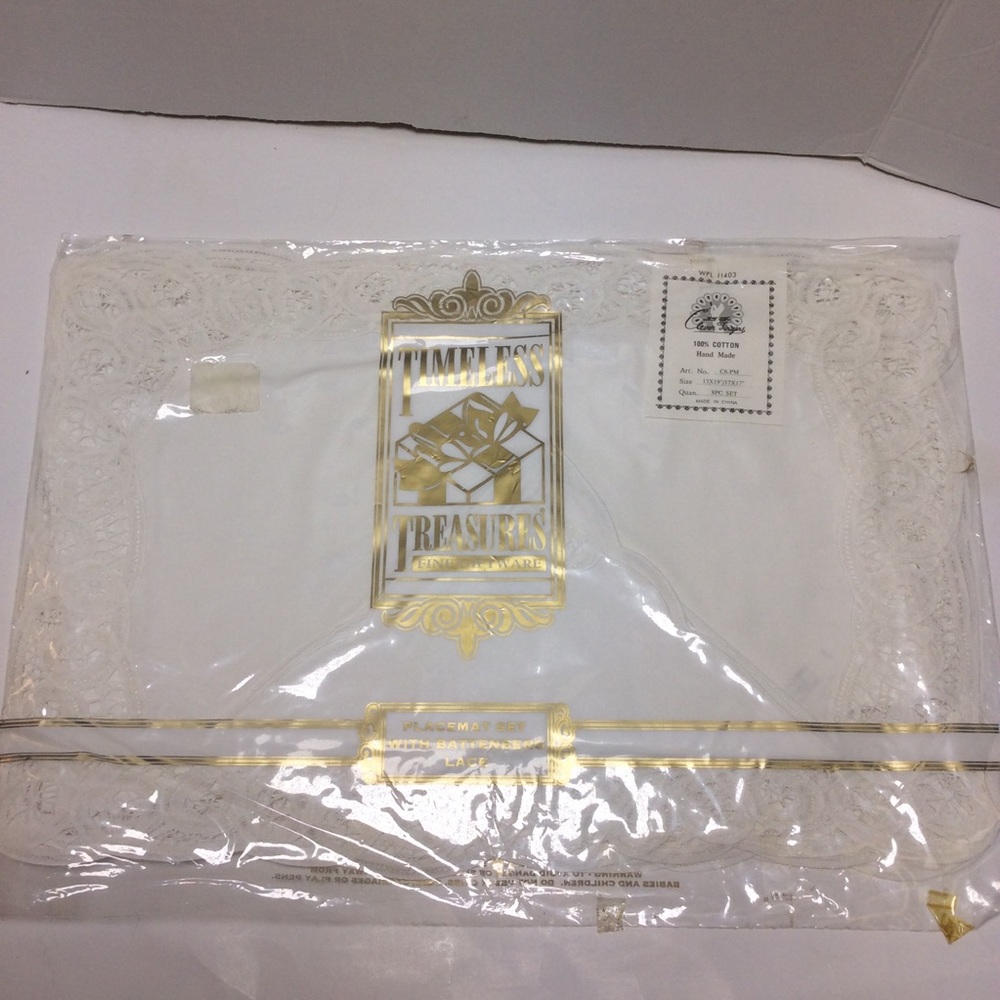 Timeless Treasures Battenberg 8pc Placemat/napkins